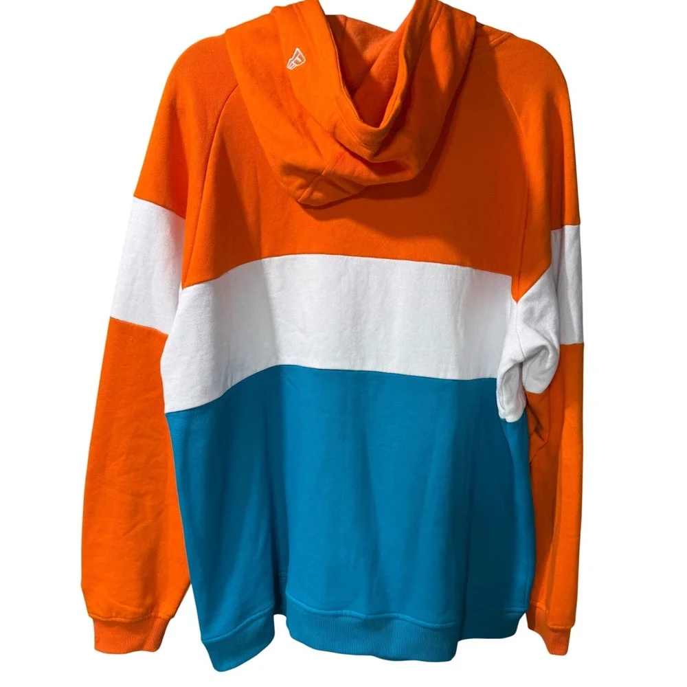 Miami Dolphins New Era XL Throwback Colorblock Hoodie NFL Football Pullover Mens
